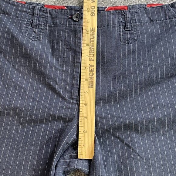 Talbots Jeans Women's 16 Blue Cropped High Rise Straight Pin Striped Stretch - Picture 13 of 15